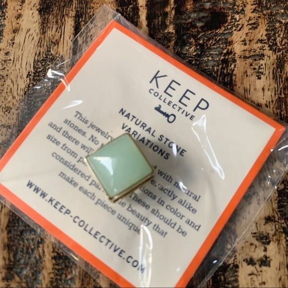 Keep Collective Green and Gold Pyramid Stone Charm New - Picture 3 of 10